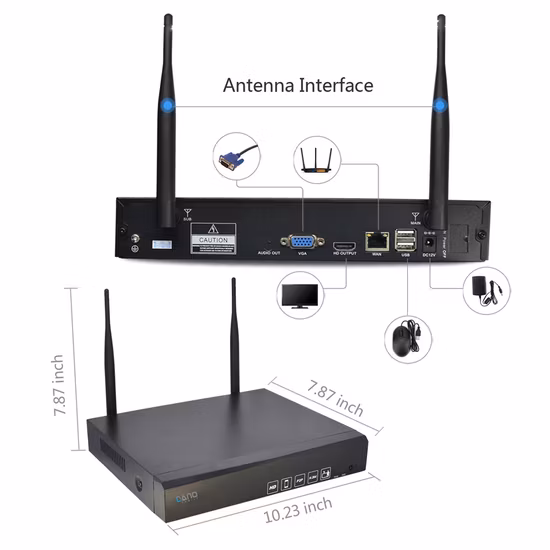 Kit NVR sem fio de segurança 1080P CCTV 6CH