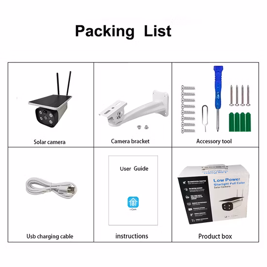 Câmera IP solar CCTV de segurança 4G 1080P movida a energia solar com cartão SIM